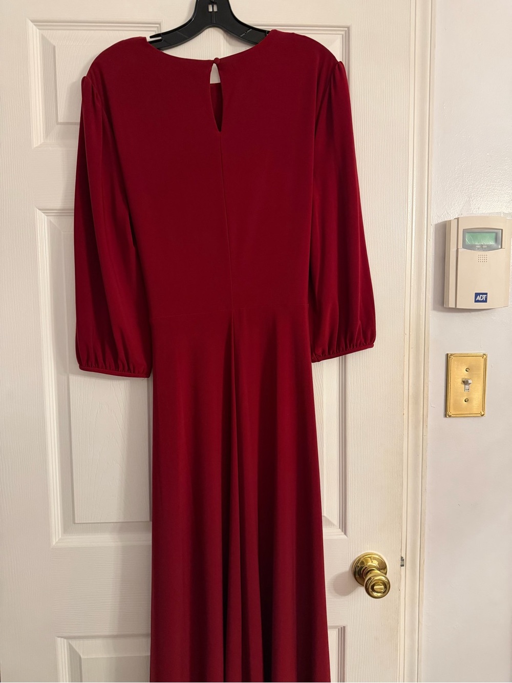 Ralph Lauren Burgundy Tie-Waist Midi Dress - Picture 3 of 3